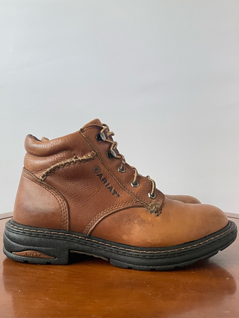Ariat Women's Macey Brown Leather Lace-Up Work Boots | US 6